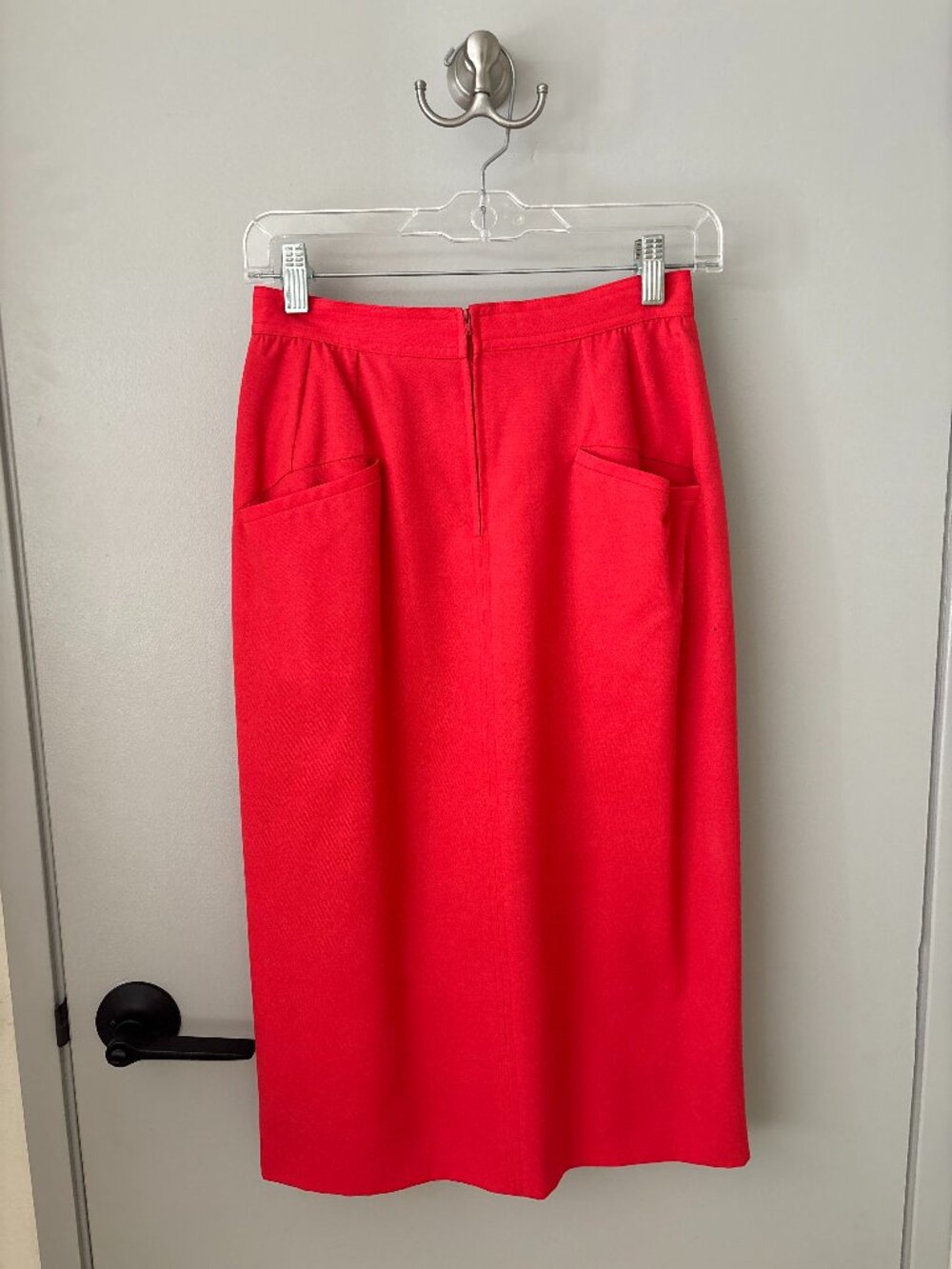 Vintage Valentino Miss V Red Midi Skirt Size 42 Made in Italy